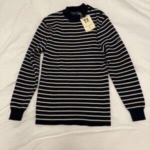 Breton Saint James Matelot Striped Wool Fisherman Navy Slim Fit Med From France